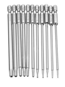 11pcslot de haute qualité 11pcs 100 mm de long en acier magnétique Torx Hex Sécurité Bit de tournevis électrique Set pour le tournevis magnétique Bit7655483