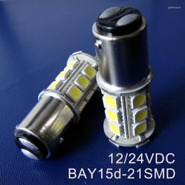 Ampoule Led de haute qualité 12/24VDC BAY15d pour camion, 1157 BAZ15d P21/5W PY21/5W, feux de freinage pour voiture et fret, 10 pièces/lot