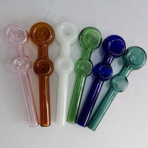 Beignet Pyrex verre brûleur à mazout tuyaux fumer tuyaux Dab plates-formes cuillère tuyaux coloré verre tuyau fumer accessoires SW65