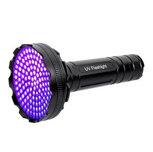 Linterna UV de alta calidad 128 LED Lámpara de antorcha de luz púrpura portátil Marcador invisible ultravioleta Antorcha de detección de orina para mascotas Detector de luz de flash ultravioleta 395nm