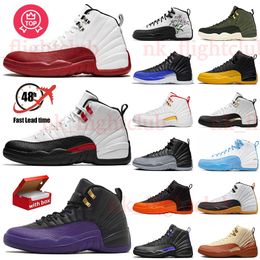 Zapatillas de baloncesto 12s de alta calidad 12 Jumpman j12 Hombres Cereza Brillante Naranja Rojo Taxi Campo Púrpura Rojo Taxi Lobo Gris Flor Blanco Negro Mujer con caja Dhgate Eur 36-47