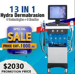 Hoge kwaliteit 13 in 1 diamant microdermabrasie schoonheidsmachine zuurstof huidverzorging hydra water aqua dermabrasie peeling spa -apparatuur