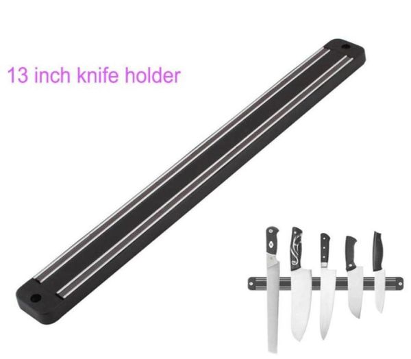 Haute de couteau magnétique 13 pouces de haute qualité support de couteau à couteau en plastique noir ABS Noir pour couteau en métal71657157203328