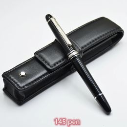 Alta calidad 145 Black Monte Roller Ball Pen Bole Fountain Fountain Pen Office Stationery Blance Ball Pens 240119