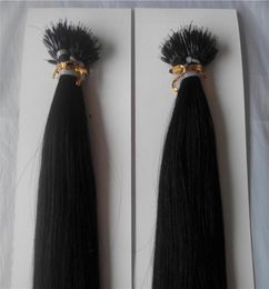 Haute qualité 14quot28quotNano Rings INDIAN REMY Extensions de cheveux humains 100gpk 1gs Couleur 1 Jet Black Nano Tip Hair Extension5517296