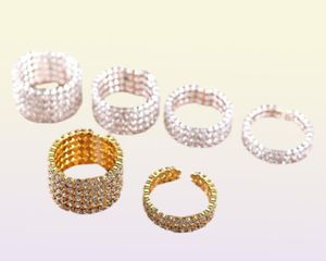 Hoogwaardige 15 rij bruids bruid manchet Bangle armband Big Crystal Rhinestone stretch polsbandje sieraden accessoire voor W7077686