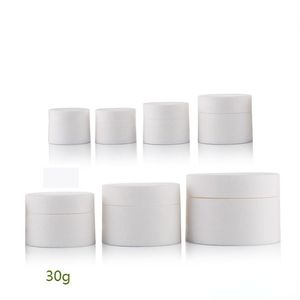 Pots de crème cosmétique en plastique blanc de haute qualité 15g 30g 50g avec couvercle, bouteilles d'emballage vides pour Lotion Batom