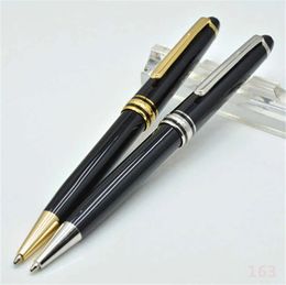 Haute qualité 163 stylo à bille noir brillant/stylo à bille roulante stylos de Promotion de papeterie de bureau classique pour cadeau d'anniversaire