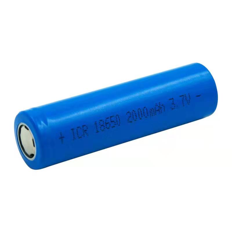 Hochwertiger 18650 2000 mAh i-ion-Akku mit flachem Kopf/Spitz-Lithium-Akku, kann in hellen Taschenlampen usw. verwendet werden, Akku in rosa/blauer Farbe