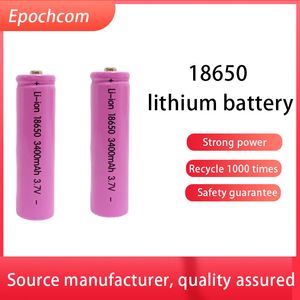 Batterie Li-ion 18650 3400 mAh Batterie rechargeable 3,7 V. il peut être utilisé avec une lampe de poche lumineuse, etc. Couleur rose/bleu/tête plate/pointue de haute qualité.