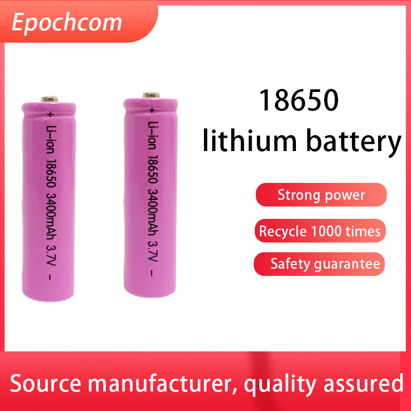 18650 3400mAh Li-ion batteri 3.7V laddningsbart batteri. det kan användas i ljus ficklampa och så vidare. Högkvalitet rosa färg /blått /platt huvud /spetsigt