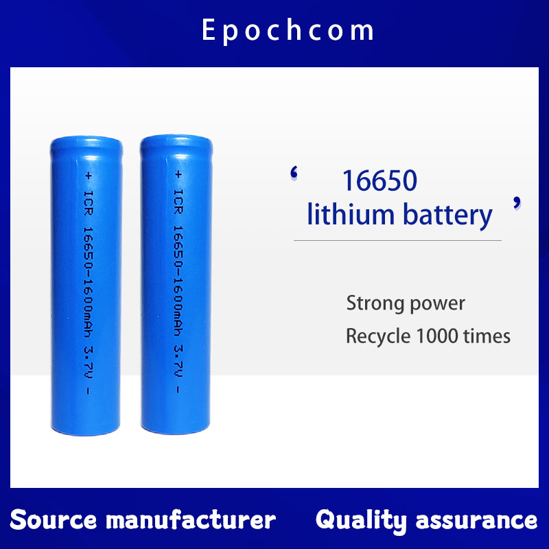 Högkvalitativ 16650 1600mAh Flat Litium Battery 3.7V Uppladdningsbart batteri kan användas i ljust ficklampor och så vidare