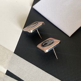 Hoge kwaliteit 18K vergulde luxe ontwerpers Letters oorsteker roestvrij staal met stempel geometrisch mode dames stalen zegel print oorbel bruiloft feest sieraden