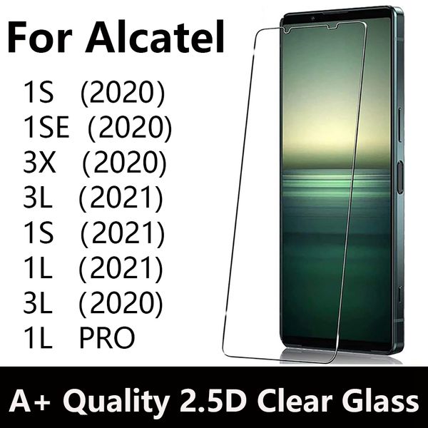 Protector de pantalla de teléfono de vidrio templado transparente de alta calidad 2.5D 0,33 MM para Alcatel 1S 1SE 3X 3L 1S 1L 3L 1L-PRO al por mayor a granel