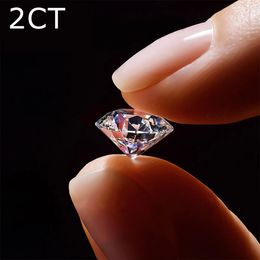 Haute qualité 2 carats D couleur VVS1 coupe ronde en vrac certifié pour les pierres précieuses de bague avec certificat diamant Test Pass 240112