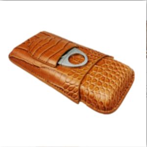 Humidor de 3 dedos de alta calidad, caja de cigarros de cuero portátil, caja de cigarros portátil con cortador, regalo, venta directa de fábrica