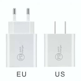 Hoge kwaliteit 2 in 1 kit 20W Set Type C USB PD Chargers Snel opladen EU US Plug Adapter Power Delivery Quick iPhone Charger LL LL