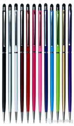 Hoge kwaliteit 2 in 1 Stylus Touch Pen Kleurrijke Crystal Capacitieve Touch Pen voor mobiele mobiele telefoons6484155