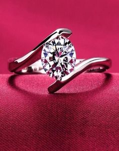 De haute qualité 2020 NOUVEAU DESIGIN Luxury Femmes Girls Sterling Silver S925 CZ Diamond Wedding Engagement Rings Anillo Large Stone Love 9428040