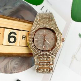 haute qualité 2020 Trois points montre à quartz Mode montres diamant montre pour dames PATE Montres-bracelets en or rose montre de2608