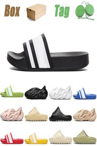 Hoge kwaliteit 2021 Adilette Men Dames Summer Slippers Lopers Slide Black White Resin Platform Beige Sandals Flat Flip Flop met Box8591581