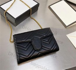 Luxurys Designers Bags Sac à bandoulière Marmont Enveloppe Sac à main en cuir véritable Messenger Femmes Totes Sacs à main Flap Cross body Clutch Purse Wallet
