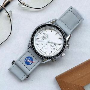 Haute Qualité 2023 lune Été NOUVEAU Designer 6 Pins S Mark Fonctionnelle Speedmaster Planet Montre À Quartz Unisexe Swatch Couple Montre omeg avec boîte