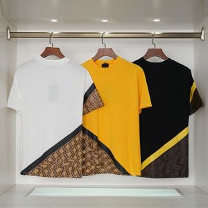 Alta calidad 2023 primavera y novedad de verano doble F prevendido mosaico jacquard manga corta camiseta hombres y mujeres con media manga suelta