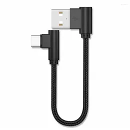 Hoge Kwaliteit 25 Cm Usb Naar Type C Korte 2.4a Snelle Oplaadkabel Elleboog 90 Graden Micro Data Voor alle Smartphones