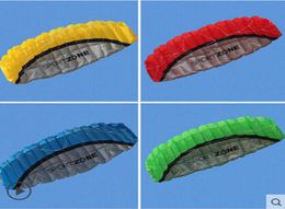 Doubleline 25m de haute qualité 4 couleurs Parafoil Parachute Sports Beach Kite Facile to Fly Altitude Mix Whole Stuntkite5016099