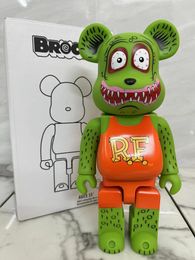 Hoge kwaliteit 28 cm 400% Bearbrick Rat Fink Vinly Pop Speelgoed Action Figure Medicom speelgoed Herschikking In Doos