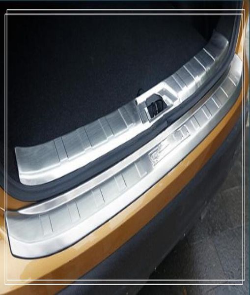 Haute qualité 2 pièces interne externe voiture coffre arrière plaque de protection contre les éraflures plaque décorative barre de protection pour Nissan Qashqai 201620197714769