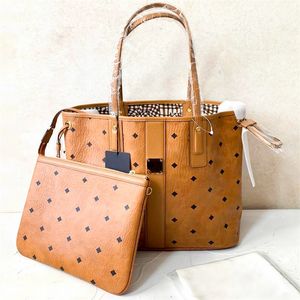 2 pièces Femmes MC Fourre-tout de luxe grand sac de créateur double face Vintage sac à main en cuir épaule week-end sacs à main sacs à main hommes pochette extérieure bandoulière sacs keepall