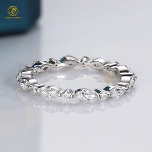 Haute qualité 2x4mm Marquise diamant Moissanite bague d'éternité bague de fiançailles bague de mariage en or blanc 18 carats bijoux