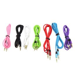 Hoge kwaliteit 3.5mm audio kabel cord auto aux verlengkabel 120cm voor mp3 voor telefoon kleurrijk in voorraad kleurrijk