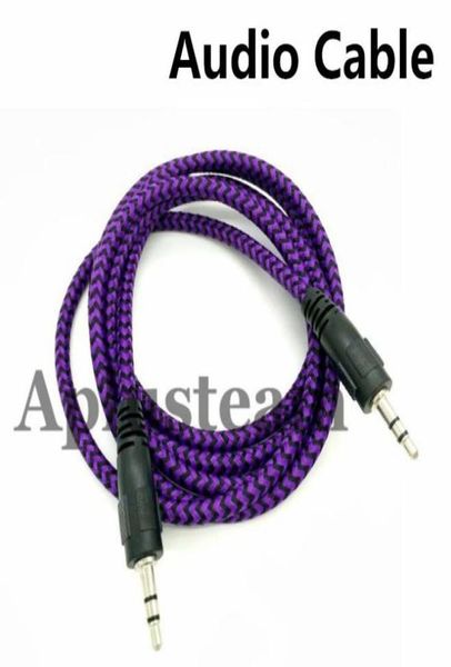 Haute qualité 3,5 mm tressé AUX o câble tissé 1,5 M auxiliaire stéréo Jack mâle voiture cordon coloré pour iphone 6s Samsung S7 S6 haut-parleur MP34269457