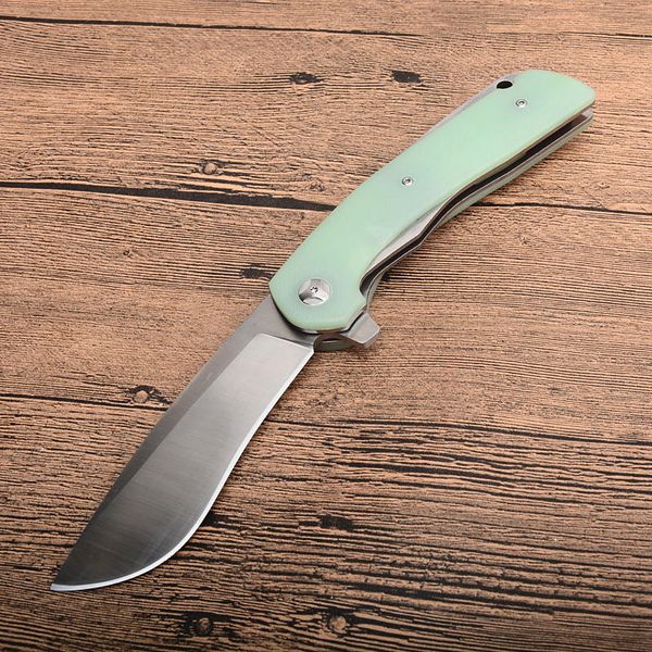 Haute Qualité 3 Poignées Couleurs Flipper Couteau Pliant 440C Satin Drop Point Lame G10 Poignée Camping En Plein Air Survie Couteaux De Sauvetage