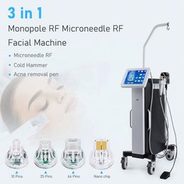 Hoge kwaliteit 3 in 1 Micro Needling gouden radiofrequentie huidverjonging en acnebehandeling fractionele rf microneedle machine Acne verwijdering Striae