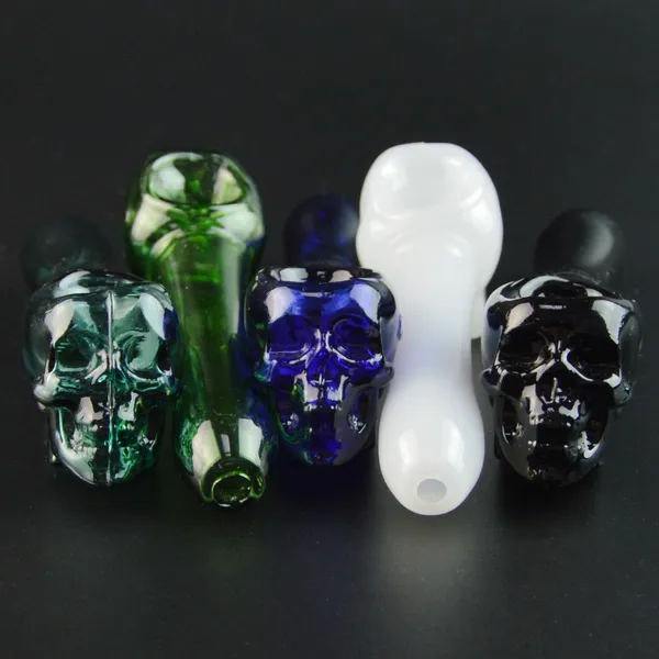 Mini Pipes De Brûleur À Huile 4 Pouces Multi Couleurs Pipes À Fumer Crâne Style Main Dab Rigs Heady Verre Bongs Accessoires Pour Fumer Outils À Base De Plantes Sèches