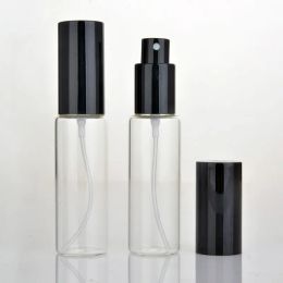 Bouteilles de parfum en verre de haute qualité de 30 ml Bouteilles de pulvérisation en verre transparent Bouteille d'emballage de parfum vide de 30 ml avec bouchon en or argenté noir