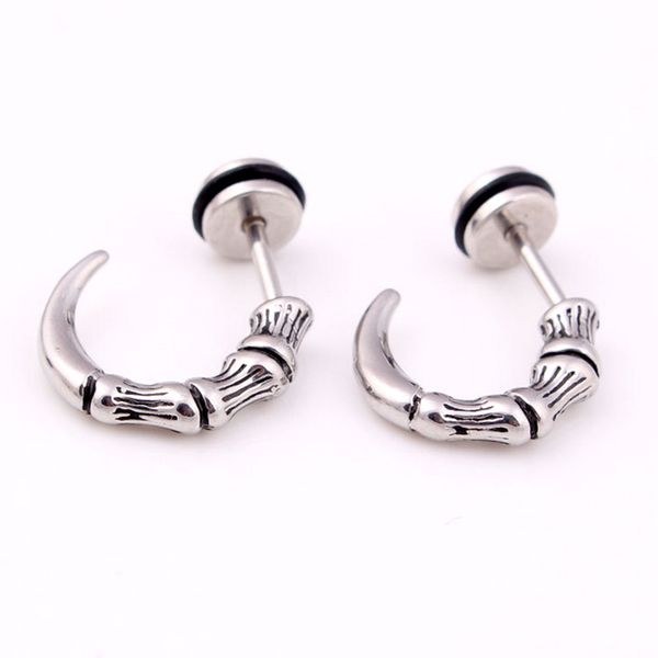 Haute Qualité Titane Acier Boucles D'oreilles Punk Gothique Aigle Griffe Boucle D'oreille Vintage Corne Cône Oreille Stud Corps Piercing Bijoux En Gros