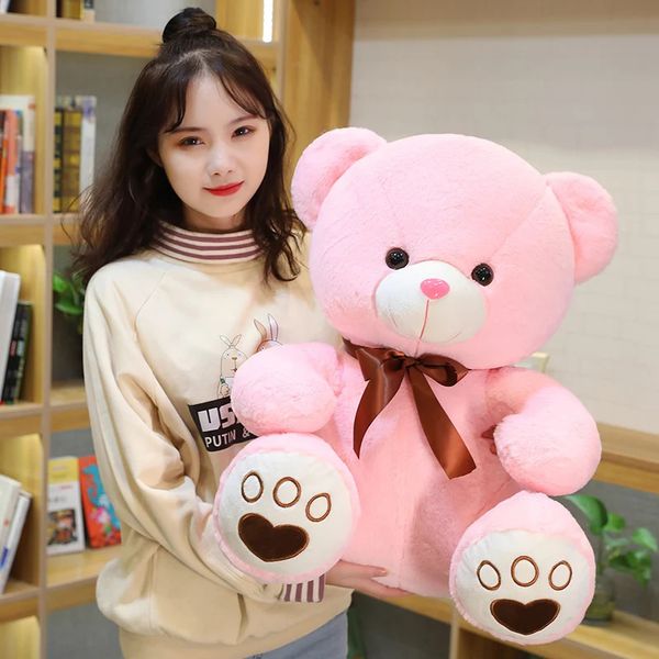 Alta calidad 35/50/60 cm 5 colores encantador arco-nudo oso de peluche muñeca peluche oso peluche juguetes amantes niñas cumpleaños bebé regalo 240123