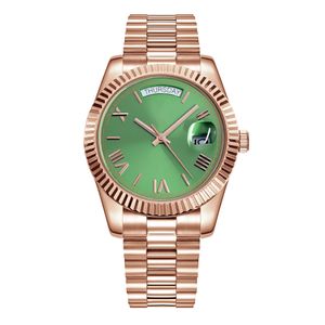 hoogwaardige 36 mm Watch Mens Designer Watches for Women Automatic Movement kijkt AAA Mens Fashion Rose Gold Reloj Montre de Luxe Date Day Green Dial