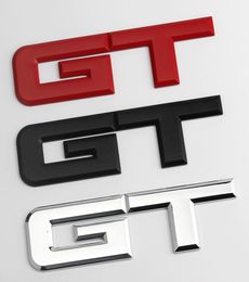 Hoge kwaliteit 3D Metalen Auto Achterzijden Spatbord Kofferbak Decals GT Logo Emblemen Badge Sticker Voor Ford Mustang EcoBost 50 L V8 GT3490900