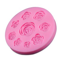 Silicone 3D de haute qualité 8 Mine Roses artisanat Fondant Diy Chocolate Moule Cake Decoration Candy Soap Moule de boulangerie Tools300Z