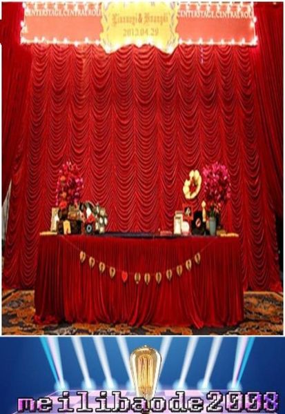Haute qualité 3x6 m élégant vague d'eau rideau de mariage arrière-plan swags rideaux pour la décoration de fête de mariage MYY3207407