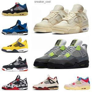 Hoge Kwaliteit 4 4s Nieuwe Jumpman Gefokte Zwarte Kat Neon zeil Hot Punch Rood Metallic Puur Geld Basketbal schoenen Heren Dames Sneakers