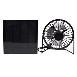 Hoogwaardige 4 inch koelventilatie ventilator USB Solar Powered Panel Iron Fan voor Home Office Outdoor Travel Fishing