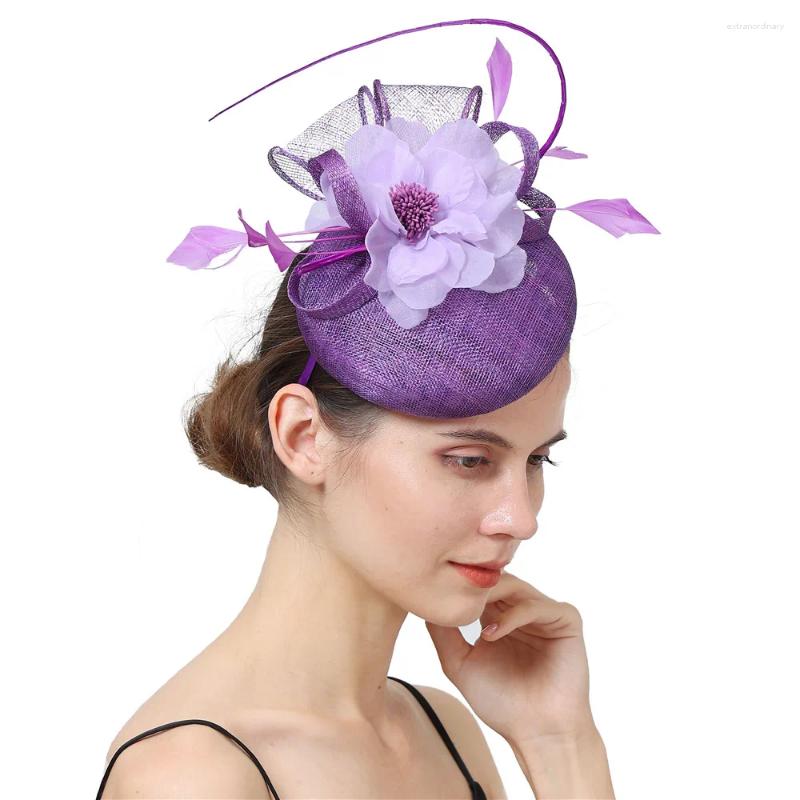 Alta qualidade 4 camadas flor de casamento chapéus fascinator feminino grampo de cabelo cocktail corrida acessórios igreja fedora boné bandana