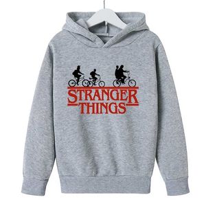 Sudaderas con capucha de alta calidad de 4 a 14 años Stranger Things Cotton 2d Print Spring Boys And Girls Hoodie Ropa para niños Muchos colores 211111